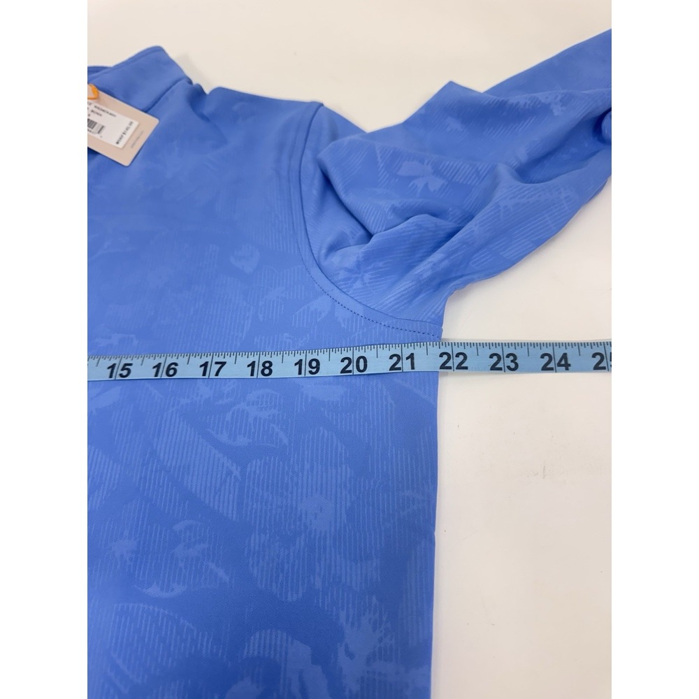 NWT Peter Millar Bonnet Blue Perth Shadow Stripe Floral Quarter-Zip SMALL $145 - Picture 6 of 11